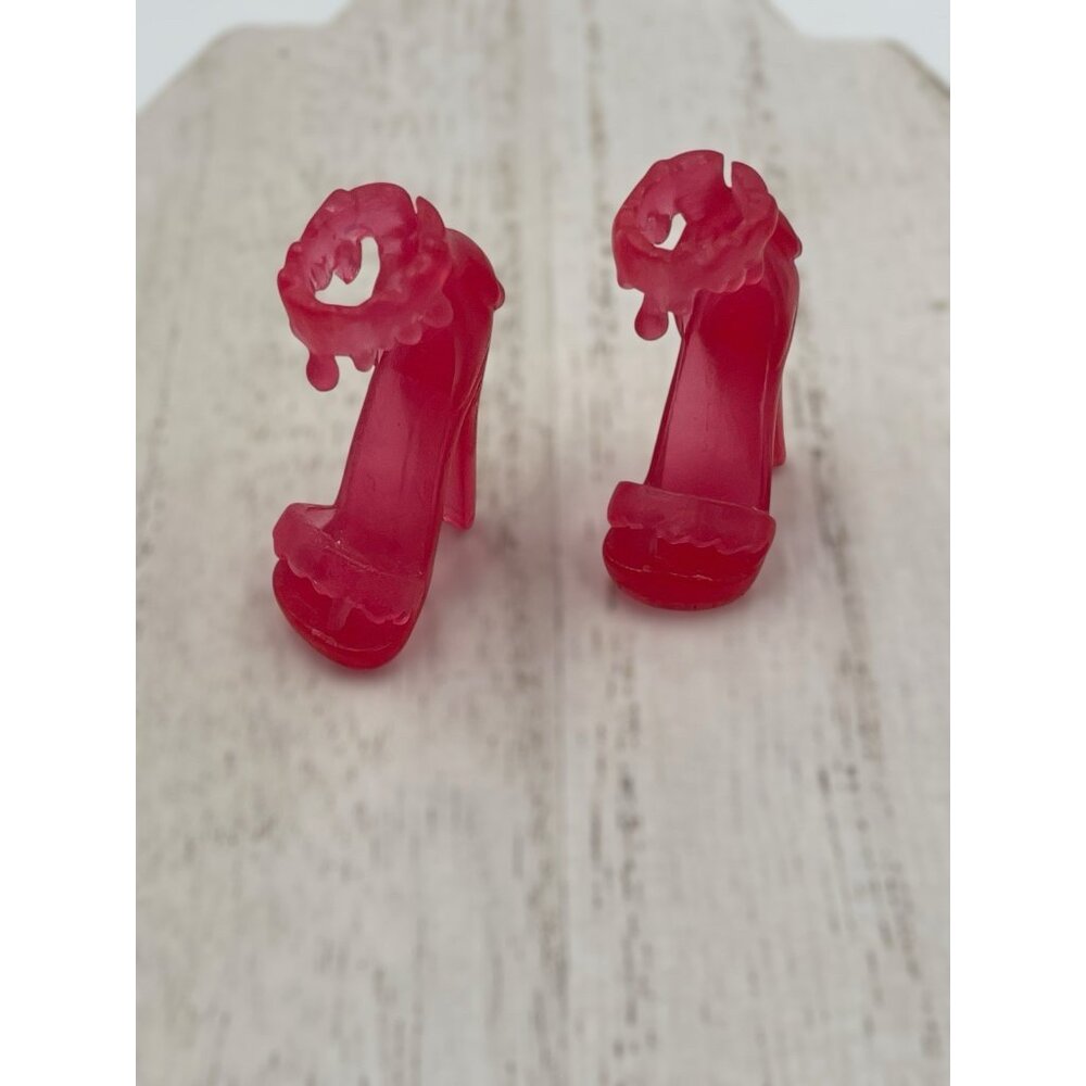 Monster High Ghoulia Yelps Replacement Shoes Red Blood Drip High Heels - Picture 8 of 9